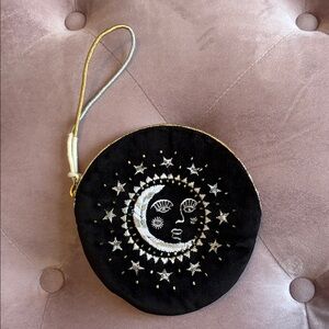 Printfresh Celestial Embroidered and Beaded Wristlet